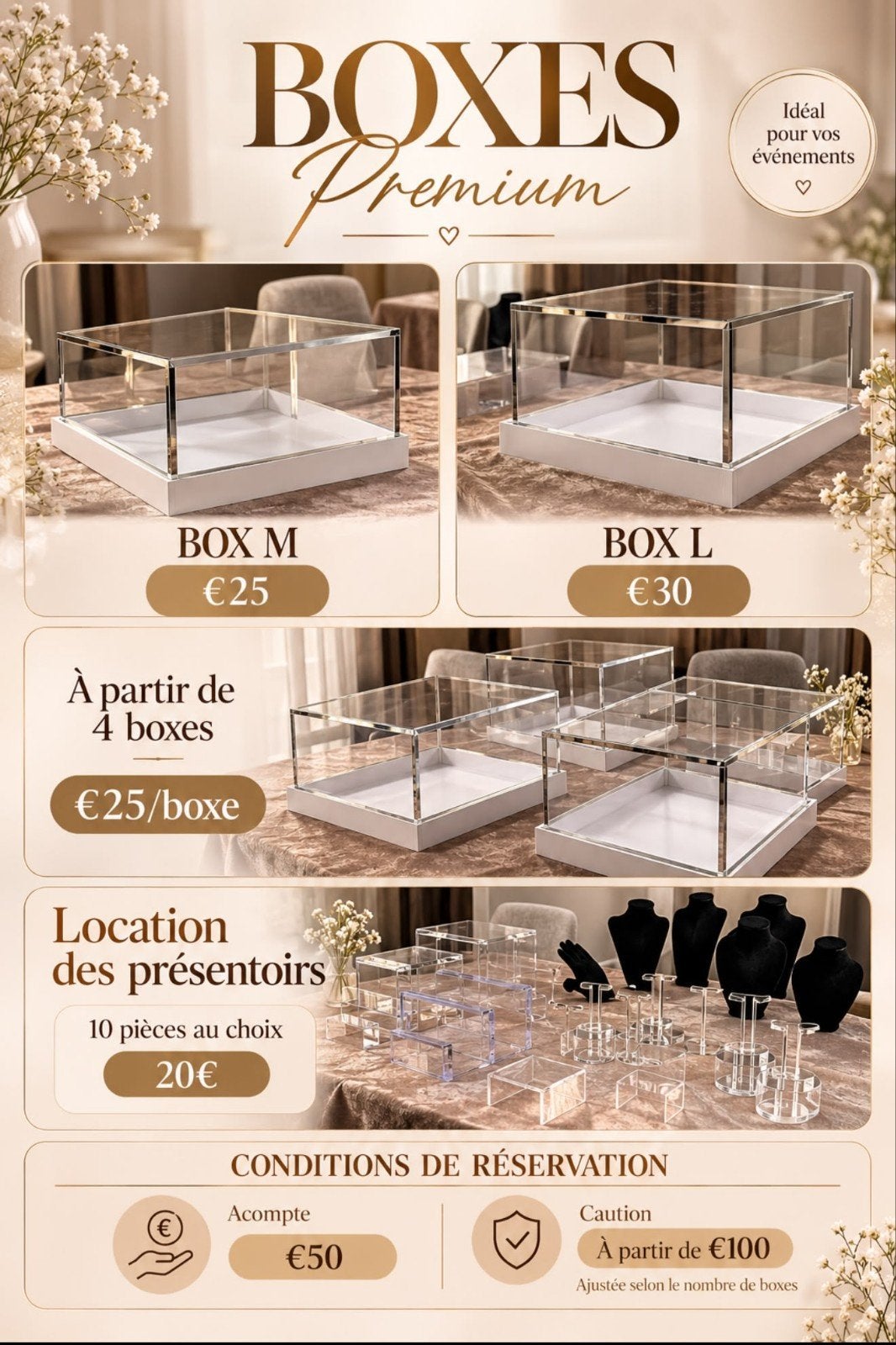 Boxes à louer pour événements, Articles professionnels, Enlèvement