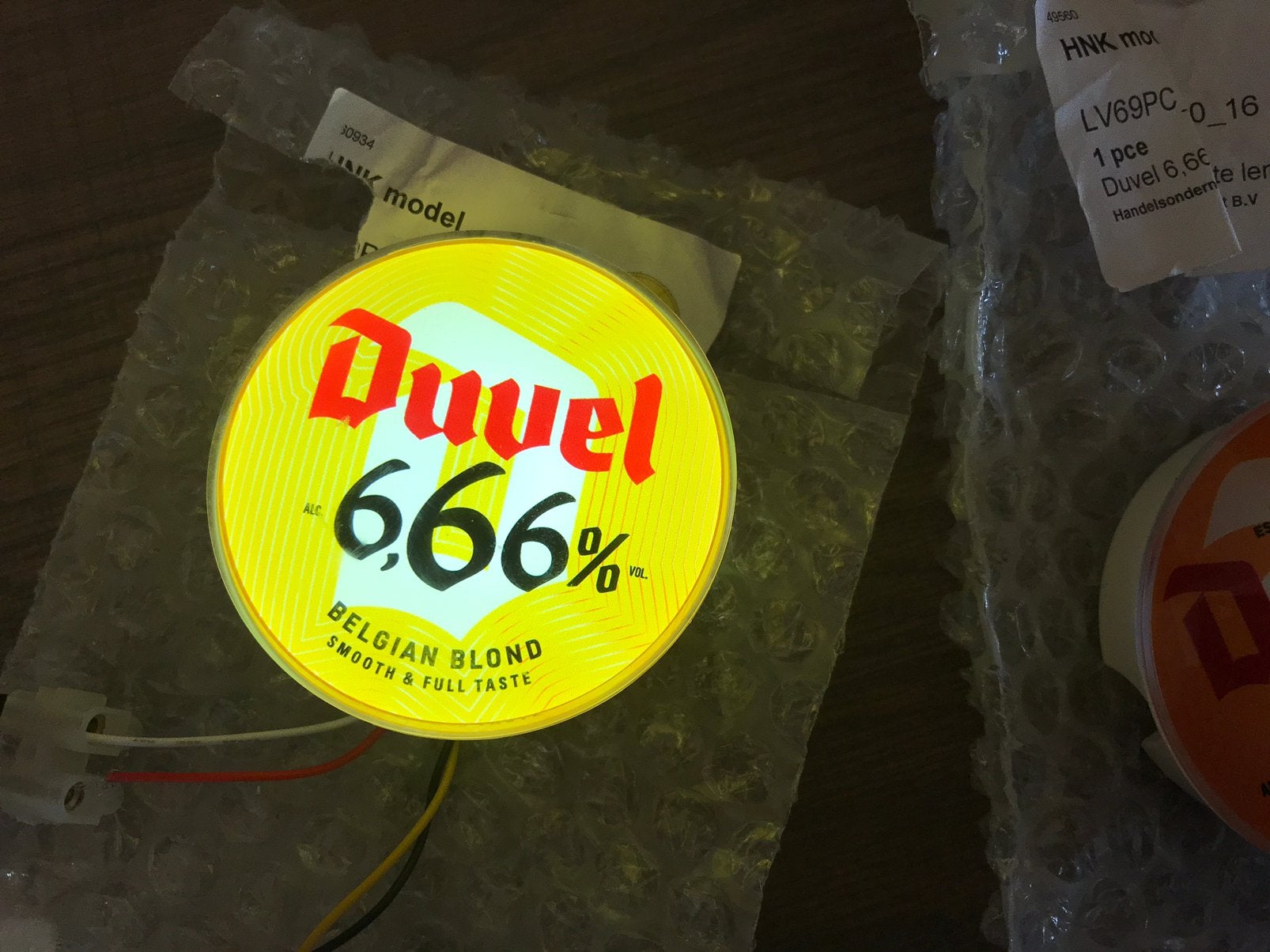 Duvel taplens met verlichting, Ophalen of Verzenden, Nieuw, Overige typen