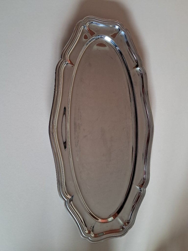 Très grand plat oval en ino, Maison & Meubles, Cuisine | Vaisselle, Enlèvement ou Envoi, Utilisé, Plateau