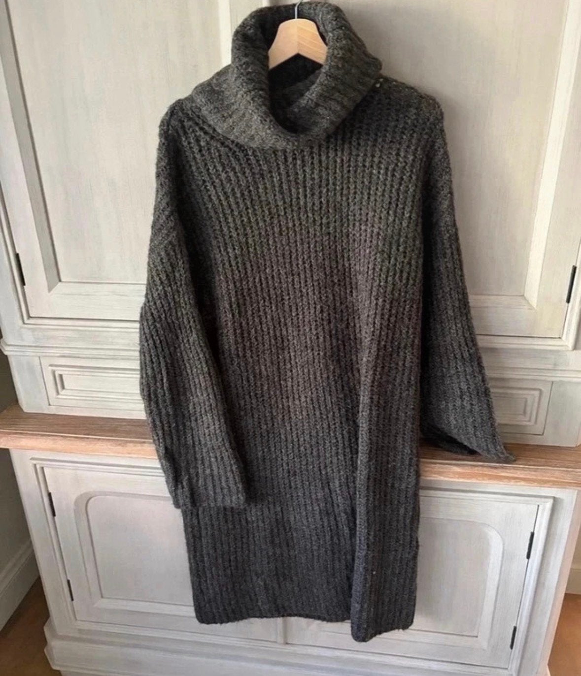 Jurk winter grijs knitwear turtleneck MbyM maat S/M, Ophalen of Verzenden, Nieuw, Maat 36 (S), Grijs