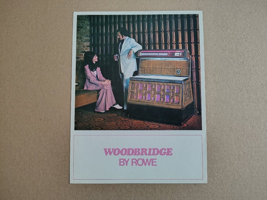 Flyer: Rowe-AMi TI-2/ Woodbridge (1974) jukebox, Verzamelen, Verzenden, Ami