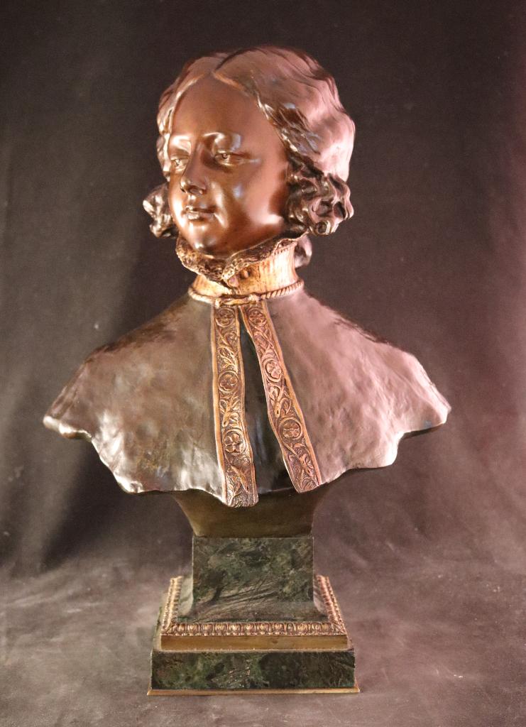 Grote antieke bronzen buste, Antiek en Kunst, Ophalen of Verzenden, Gepatineerd, Brons, Buste