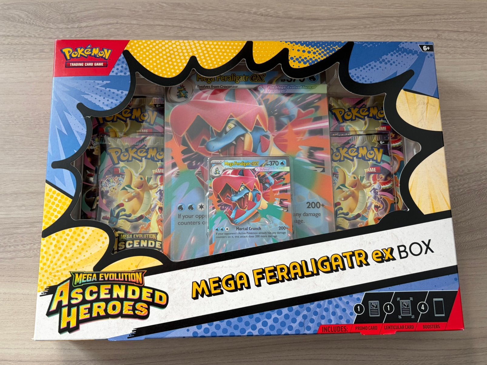 Pokémon TCG Mega Feraligatr ex Box Ascended Heroes 4 booster, Enlèvement ou Envoi, Comme neuf, Booster, Foil
