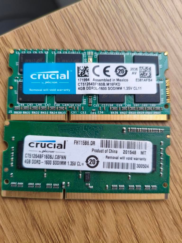 Crucial 8GB (2x4GB) DDR3L-1600 SODIMM Laptop RAM (1.35V), Computers en Software, RAM geheugen, 8 GB, DDR3, Ophalen of Verzenden