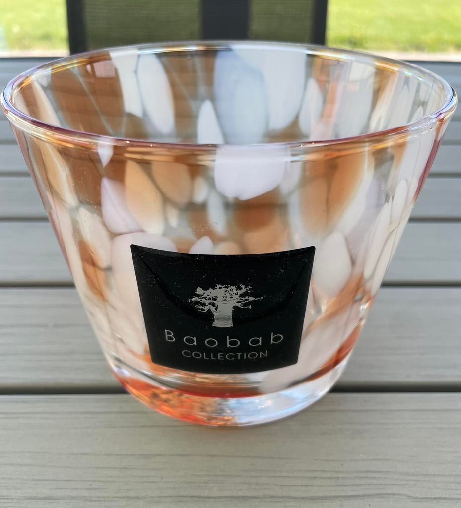 Baobab Collection, Pearls corail, Pot en verre d’une bougie, Moins de 25 cm, Enlèvement ou Envoi, Comme neuf, Bougie