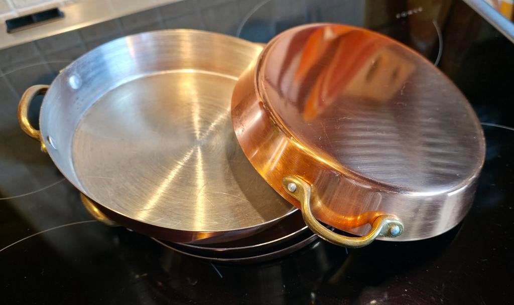4 koperen schotels, Huis en Inrichting, Keuken | Potten en Pannen, Ophalen