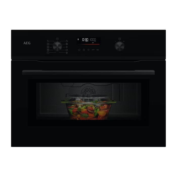 Microgolfoven 45 cm AEG NKM5N401B showroommodel -55%, Elektronische apparatuur, Ophalen, Microgolfoven, Inbouw, Draaiplateau