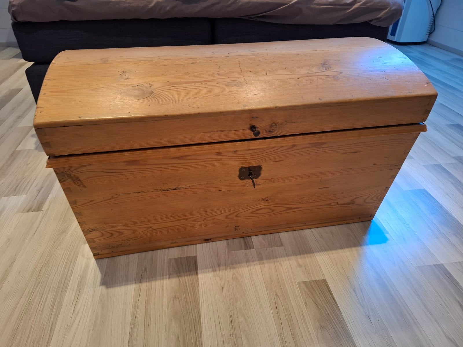 Oude grenen dekenkist/opbergkist – Massief hout, Huis en Inrichting, Ophalen, 50 – 75, Gebruikt, 100 tot 150 cm