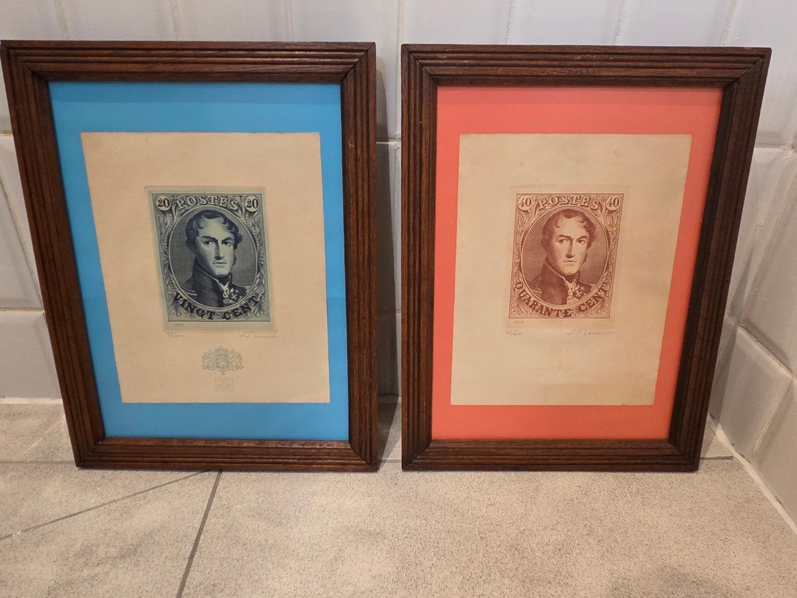 proefdruk postzegel Leopold I in kader., Postzegels en Munten, Ophalen of Verzenden