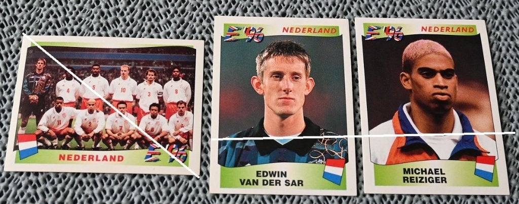 Panini/Europa '96/Pays-Bas/Dos noir/15 pièces, Envoi, Comme neuf, Affiche, Image ou Autocollant