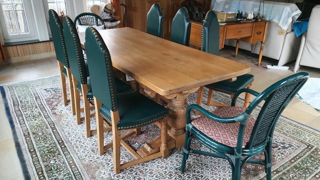 Table à manger avec 6 chaises, Maison & Meubles, Tables | Tables à manger, 150 à 200 cm, Cinq personnes ou plus, Klassiek, Comme neuf