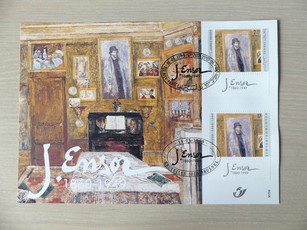 Carte souvenir 1999 : Belgique / Israël (2822) J. ENSOR, Enlèvement ou Envoi