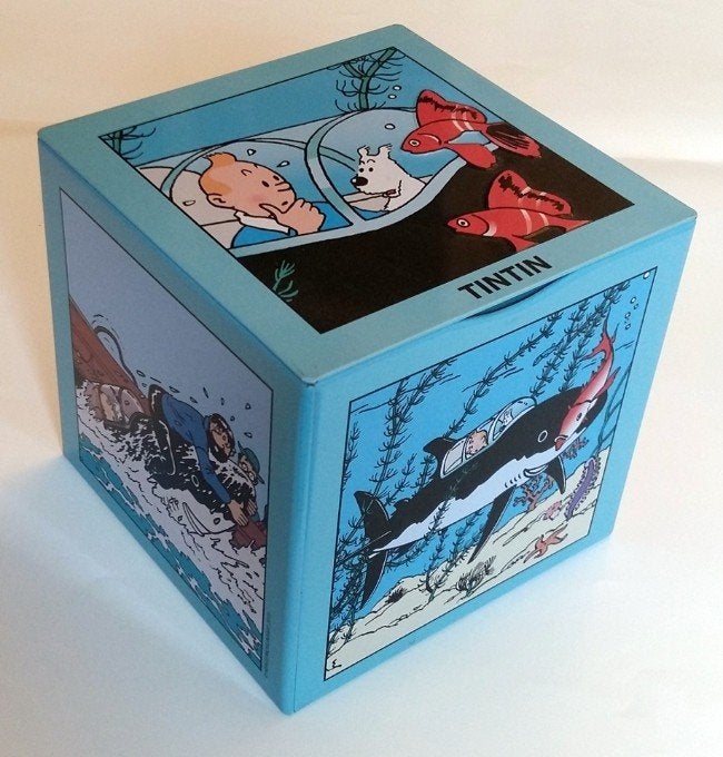 RECHERCHÉ : Boîte en étain Tintin/Cherche : Boîte Tintin, Enlèvement ou Envoi