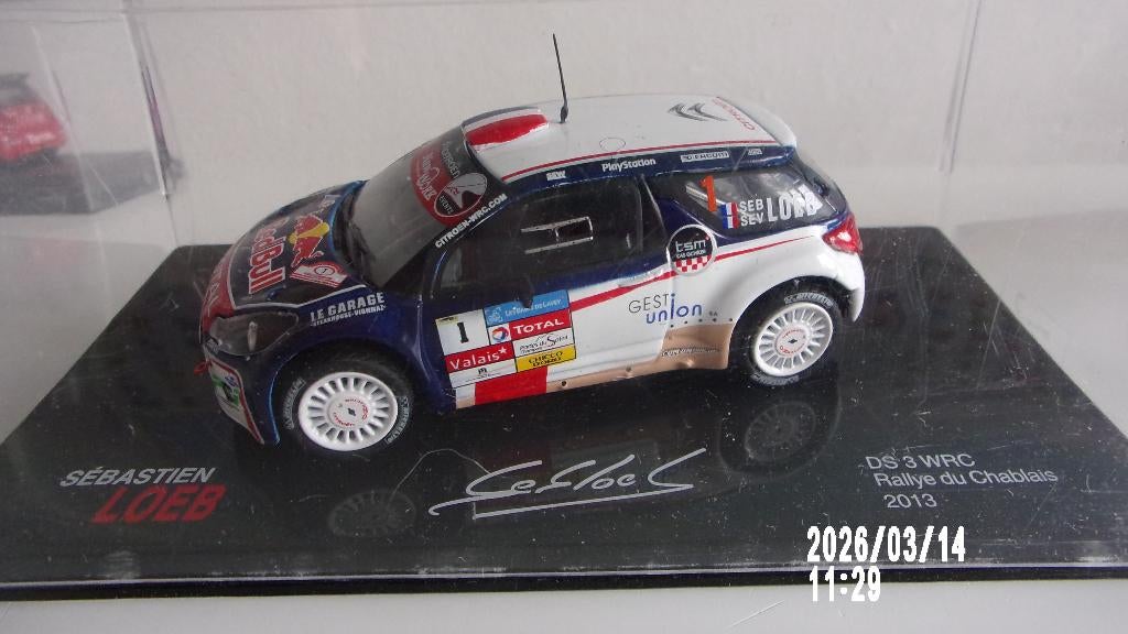 CITROEN DS3 WRC LOEB CHABLAIS 2013.IXO 1/43 IMPEC,VITRINE, Enlèvement ou Envoi, Comme neuf, Voiture, Autres marques