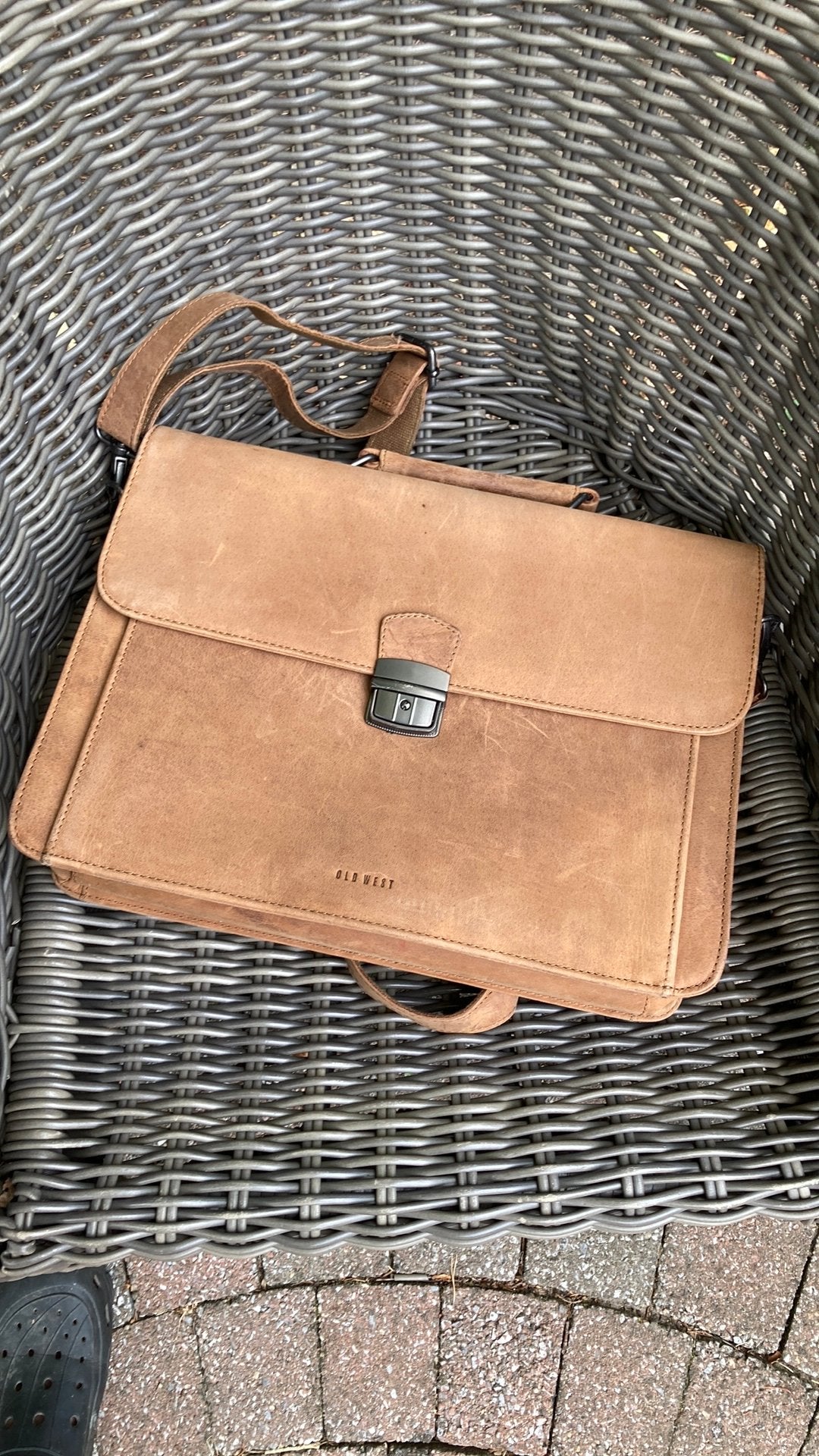 Stoere 'Old West' Leren Messenger Bag / Aktetas, Ophalen, Zo goed als nieuw, Schoudertas, Leer