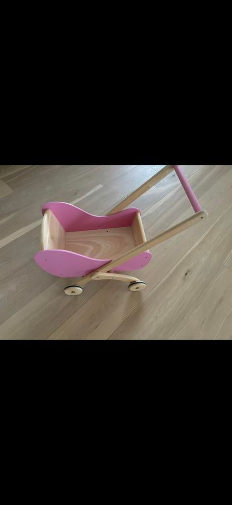 Houten poppenwagen (zonder pop), Ophalen, Zo goed als nieuw