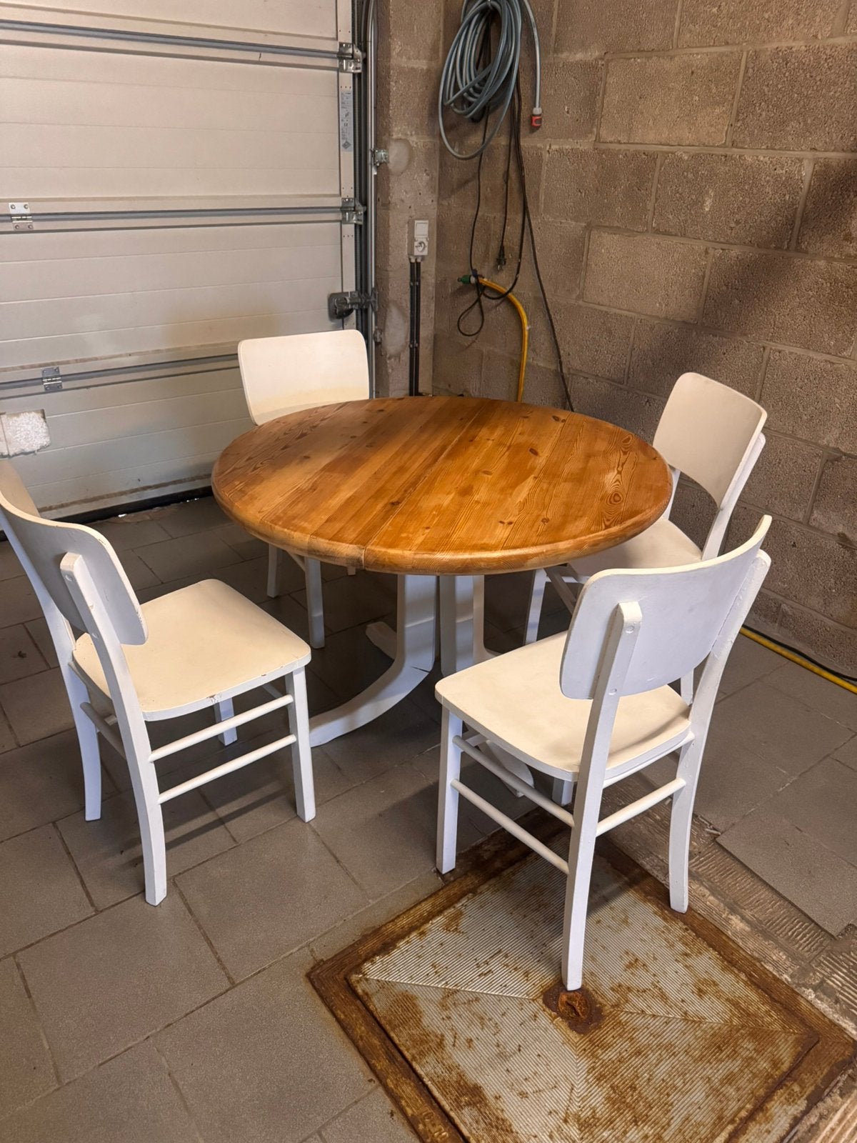 Tables extensible + 4 chaises, Maison & Meubles, Salles à manger complètes, Enlèvement, Utilisé, Bois, 4 à 6 chaises