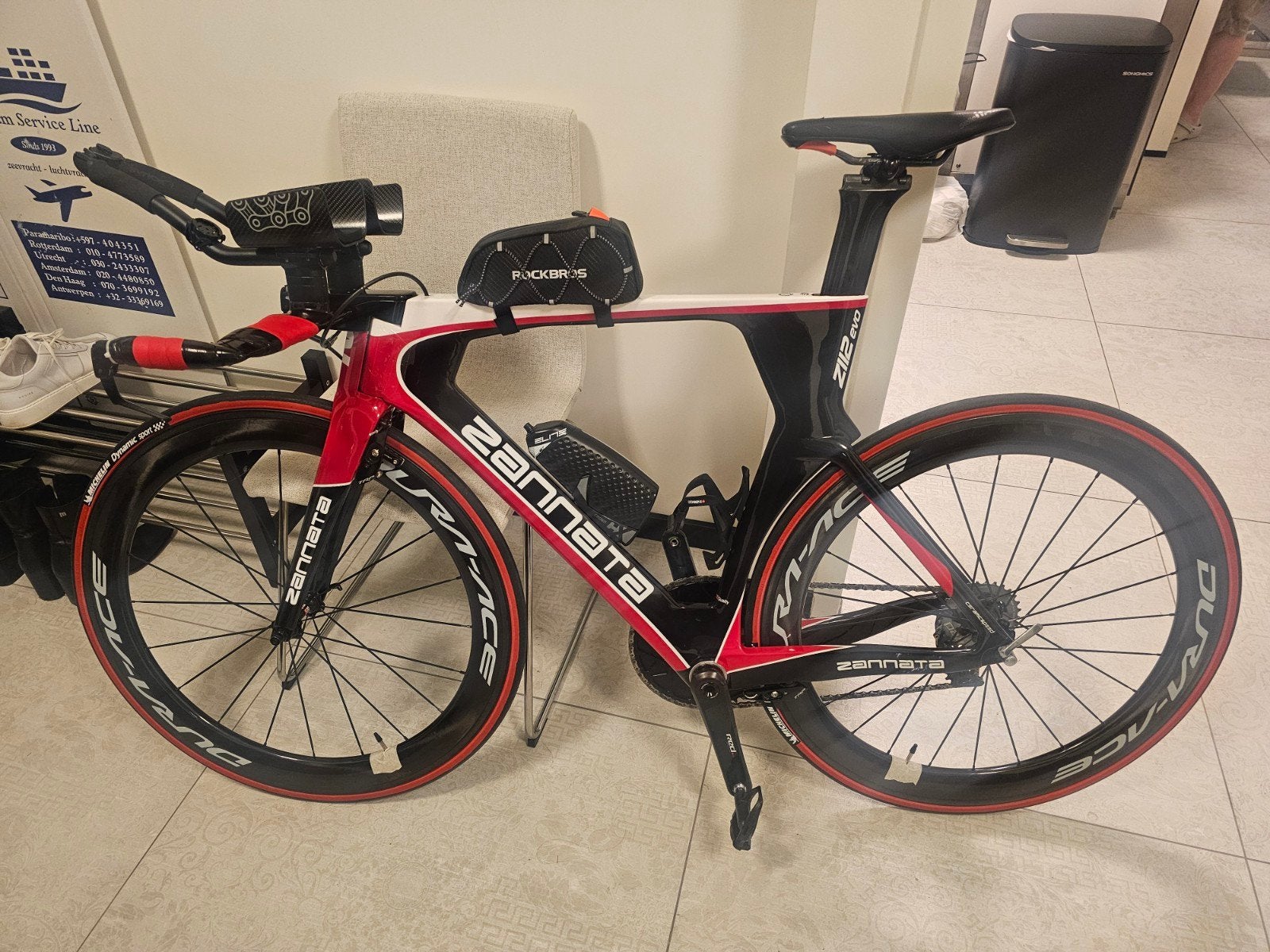 Zannata Z112 EVO Tijdritfiets, dicht wiel powermeter pedalen, Fietsen en Brommers, Fietsen | Racefietsen, 28 inch, Carbon, 10 tot 15 versnellingen