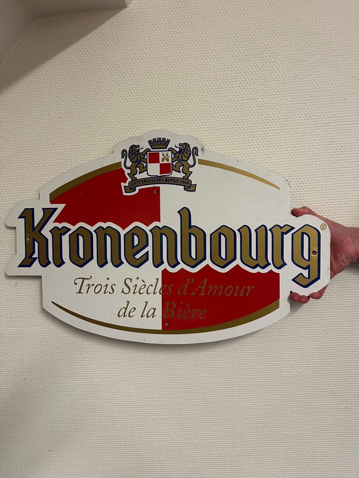 Kronenbourg reclamebord, Verzamelen, Ophalen of Verzenden, Reclamebord