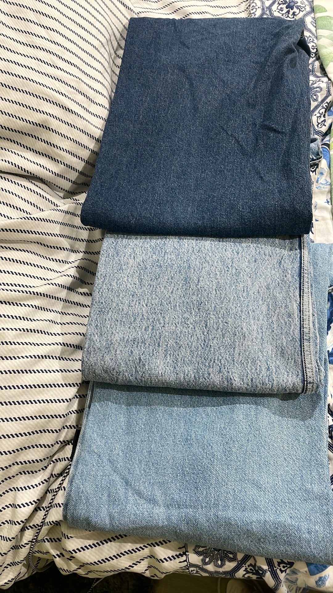 Jeansbroeken wijde pijpen maat 38, Ophalen, Zo goed als nieuw, Maat 38/40 (M), Blauw