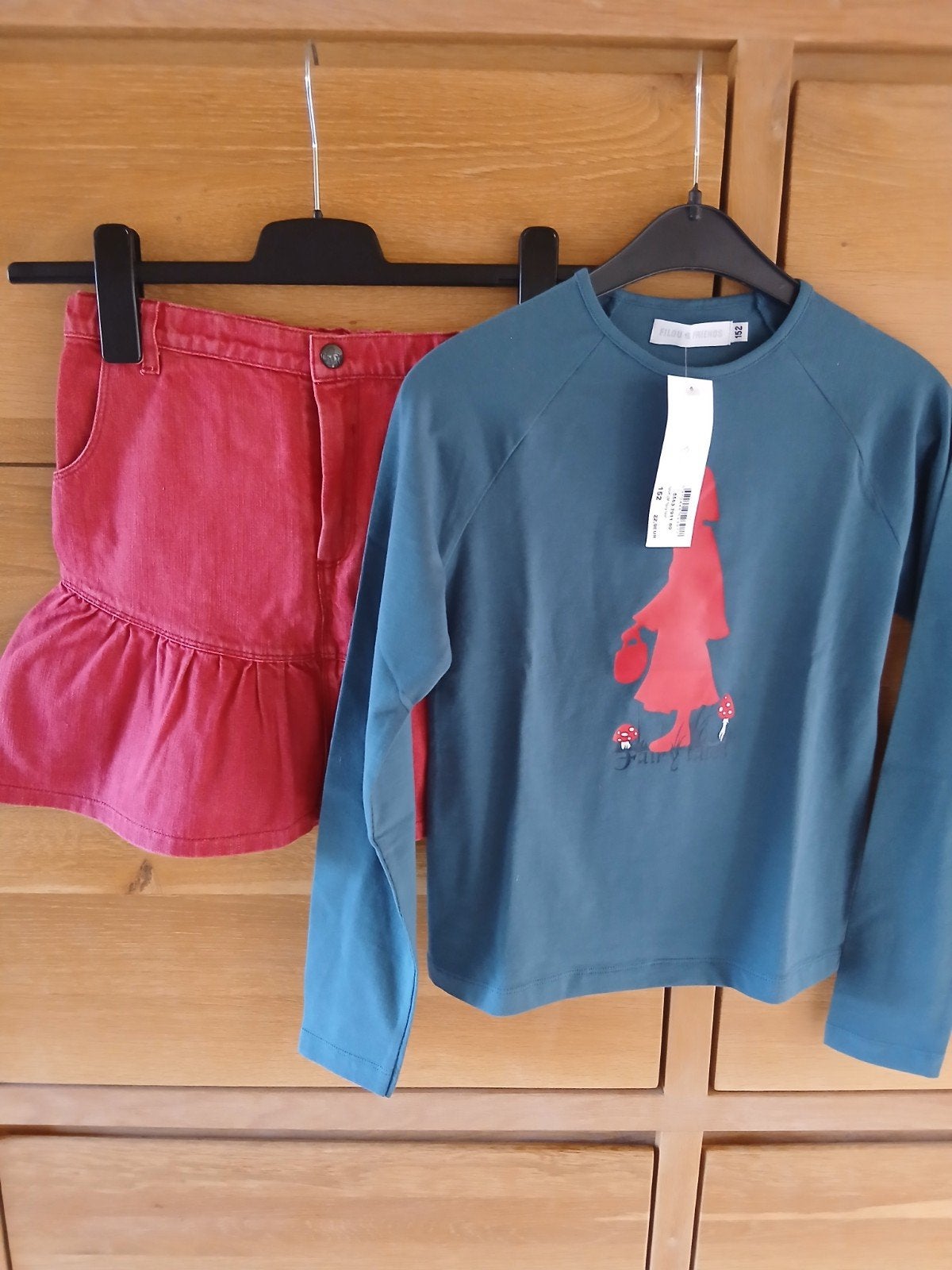 filou & friends nieuw maat 152 t-shirt lange mouwen en rok, Meisje, Nieuw, Ophalen of Verzenden, Setje