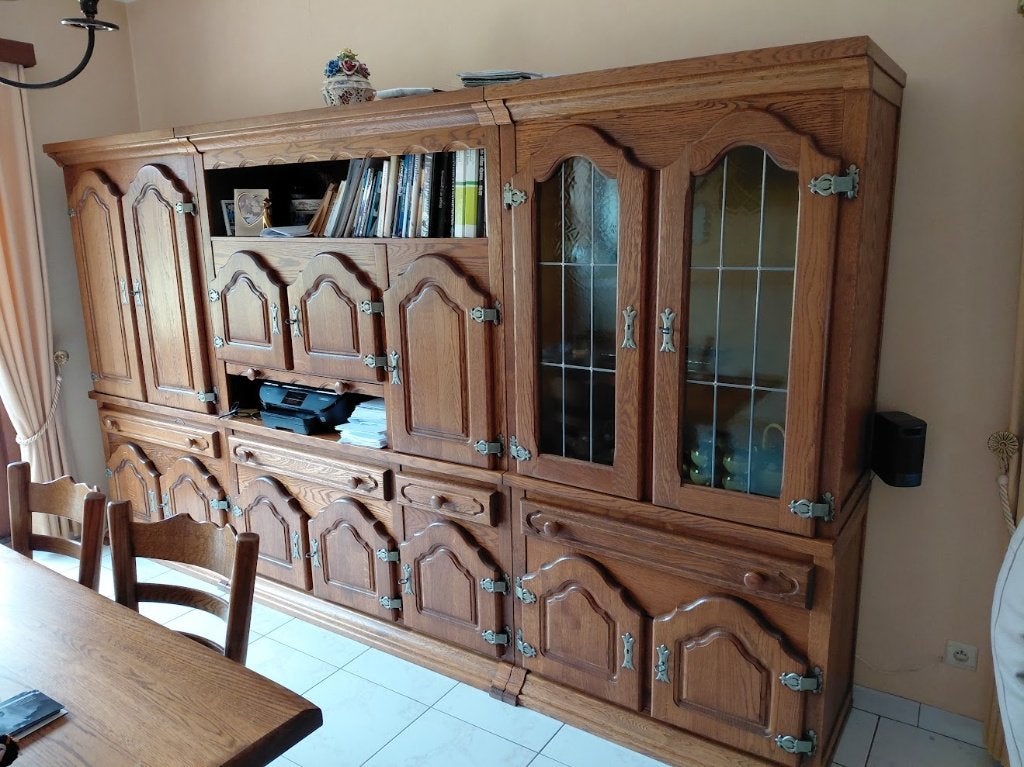 Wandkast, Huis en Inrichting, Kasten | Wandmeubels, Ophalen, Gebruikt, Met deur(en), Eikenhout