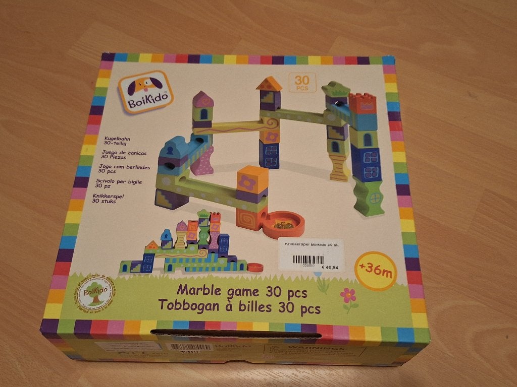 Boikido houten knikkerbaan/knikkerspel, 30stuks, +3jaar, Ophalen, Gebruikt, Overige typen
