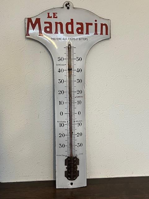 Thermomètre vintage émaillée  Le Mandarin, Enlèvement