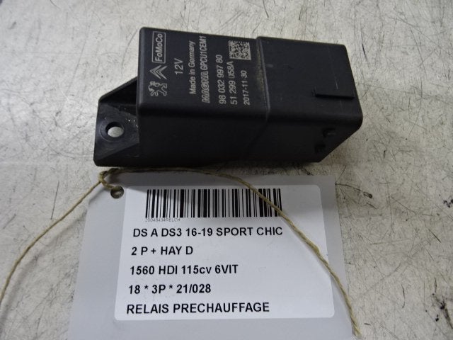 VOORGLOEI RELAIS DS DS 3 (SA) (01-2015/07-2019) (9803299780), Gebruikt, Overige automerken