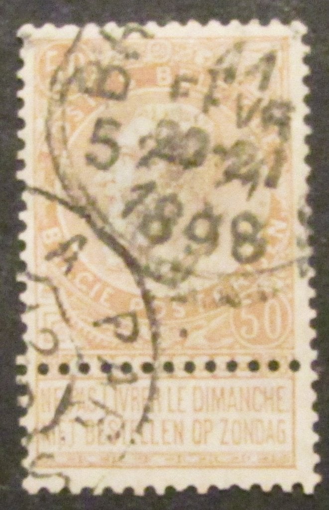 50 centimes estampillé par Léopold II à partir de 1893, Enlèvement ou Envoi, Affranchi, Timbre-poste, Maison royale