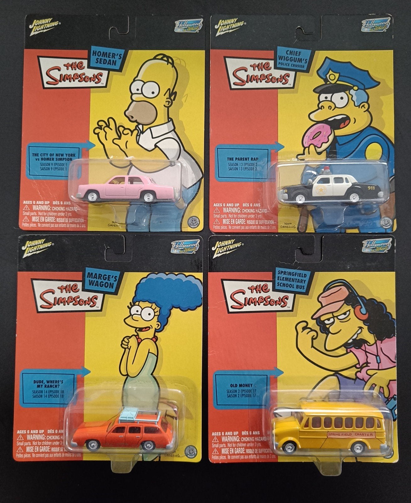 Les voitures Johnny Lightning des Simpsons, Collections, Enlèvement ou Envoi, Neuf, Statue, Réplique ou Modèle