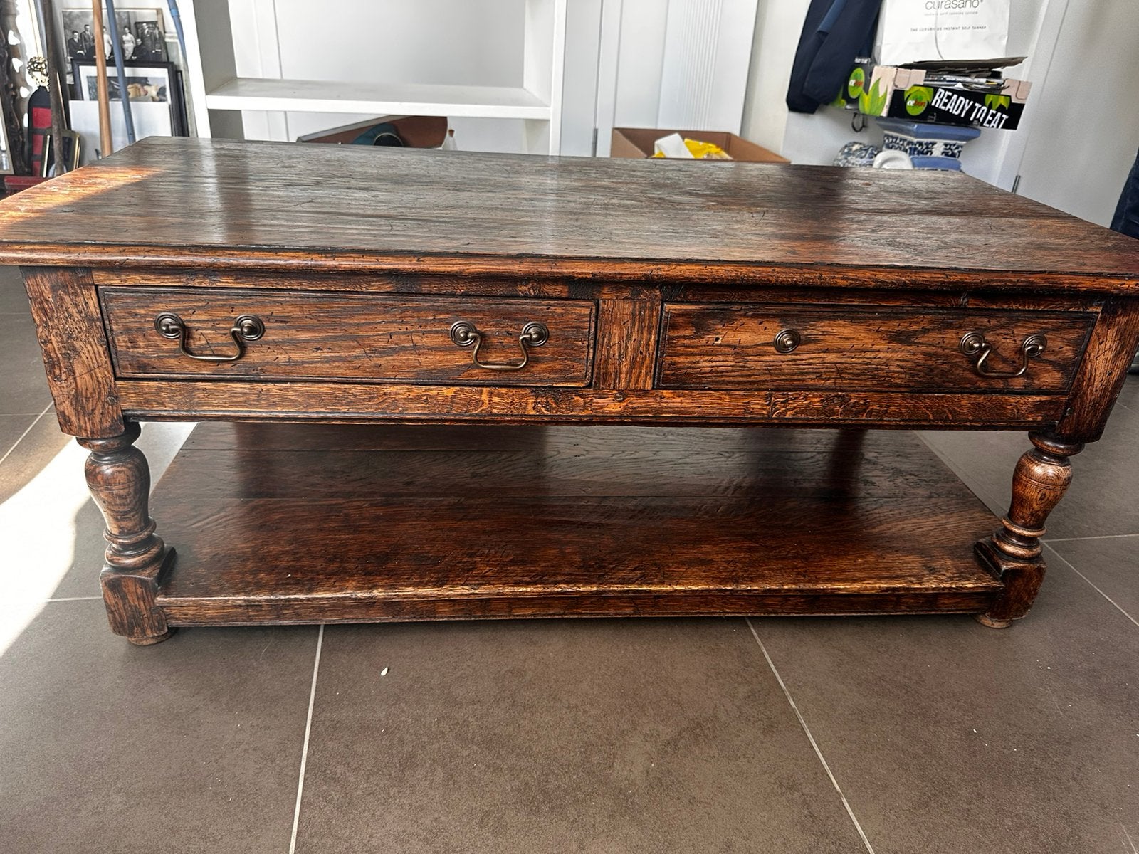 Salontafel in eik., Ophalen, Gebruikt, 100 tot 150 cm, Eikenhout