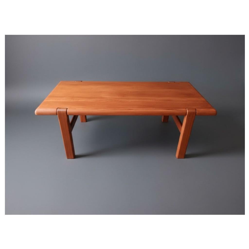 Vintage massieve teak salontafel, Huis en Inrichting, Ophalen, Gebruikt, 100 tot 150 cm, 50 tot 75 cm