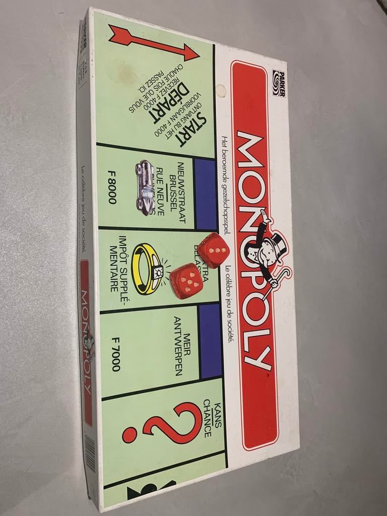 Oude Monopoly - Parker Belgische editie tweetalig (NL - Fr), Hobby en Vrije tijd, Ophalen of Verzenden, Zo goed als nieuw