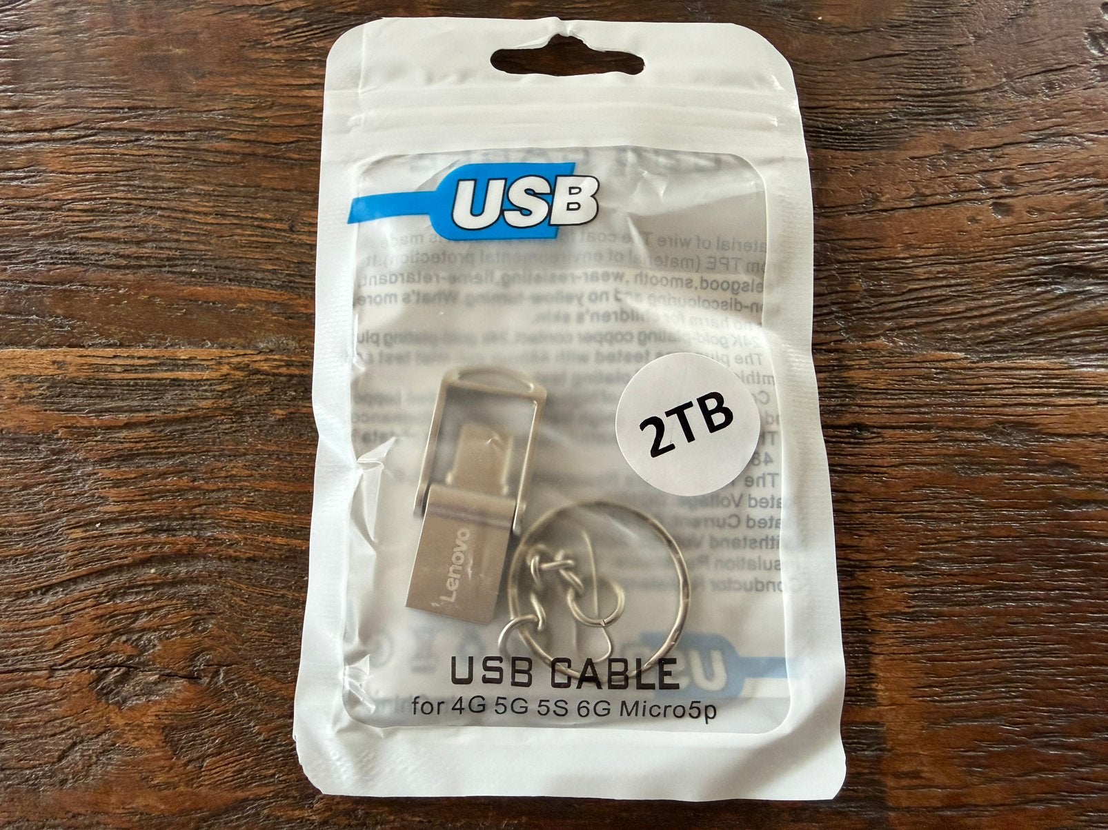 Nieuwe Lenovo geheugenstick memorystick 2TB USB-A en USB-C, Computers en Software, USB Sticks, Ophalen of Verzenden, Nieuw, 2 TB of meer