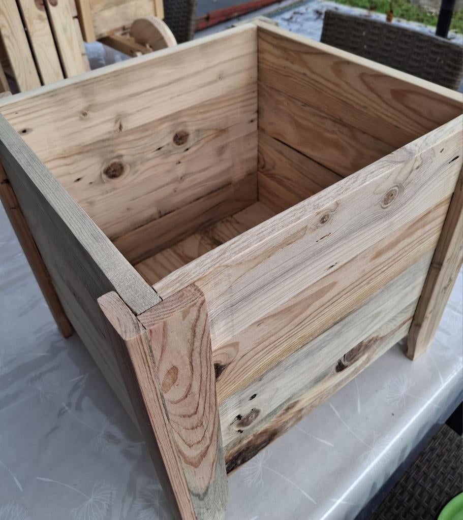 Houten bloem- of plantenbak NIEUW!, Ophalen, Minder dan 60 cm, Vierkant, Hout