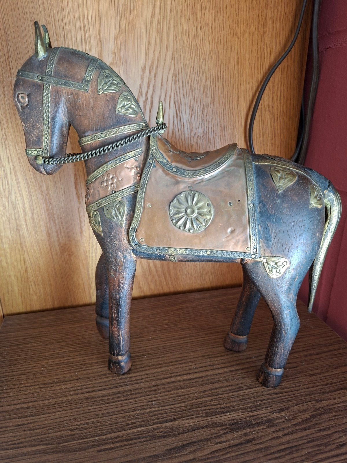 Cheval ancien en bois, Antiquités & Art, Enlèvement, Bronze