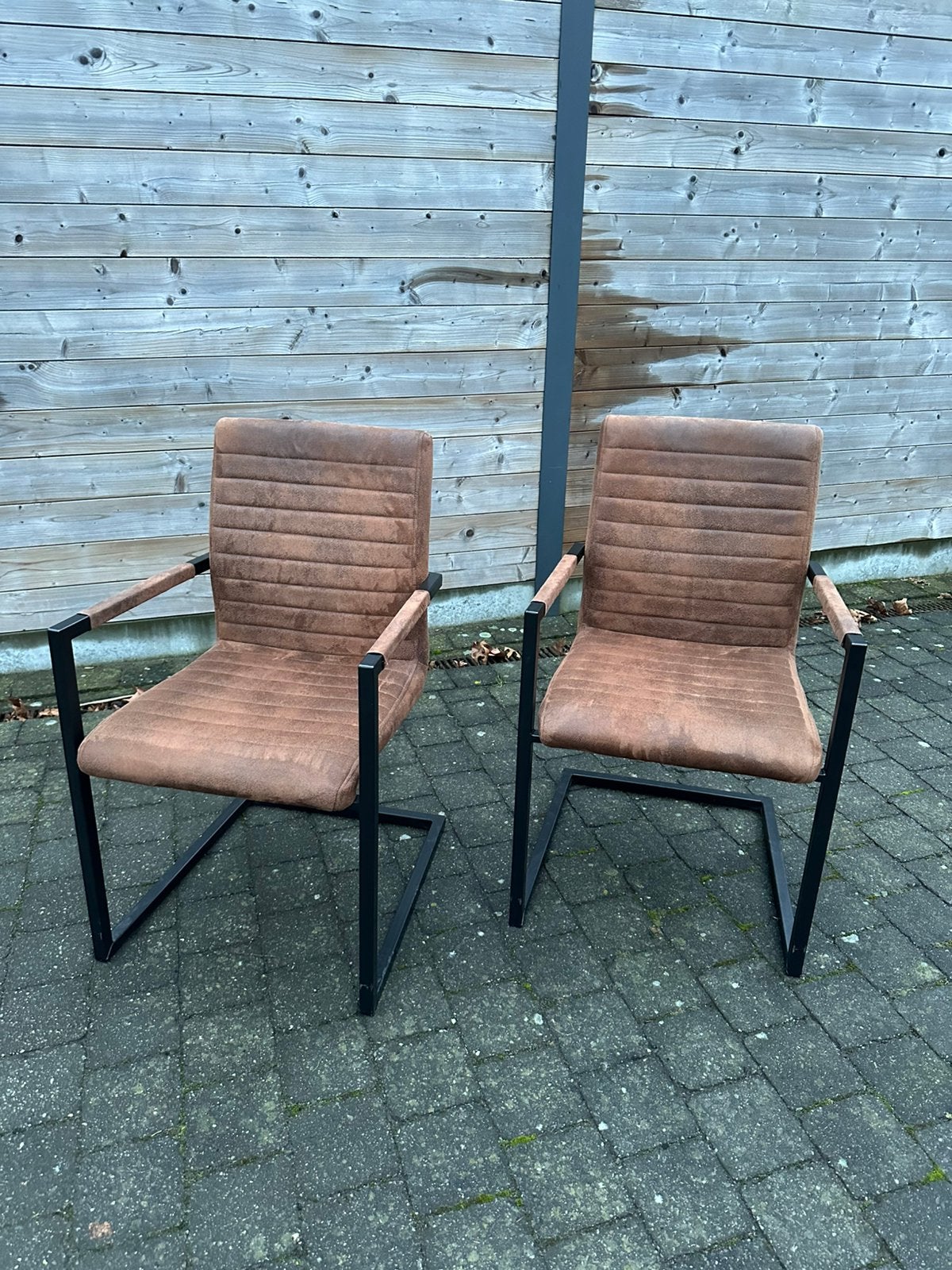 Eetkamerstoelen, Ophalen, Kunststof, Twee, Bruin