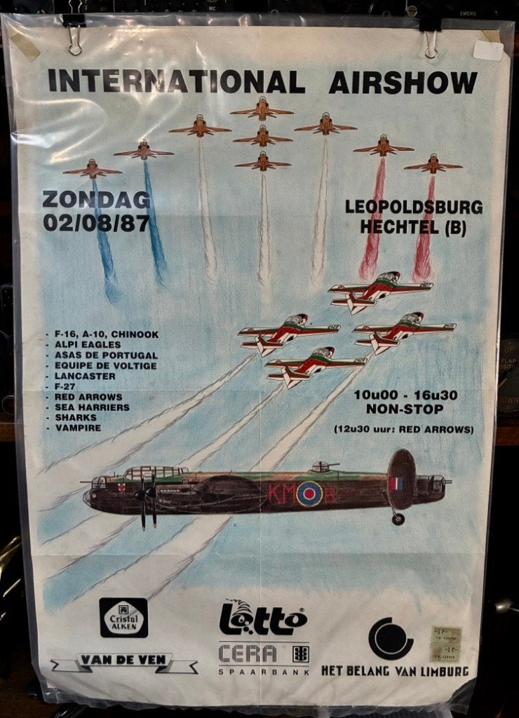 Intern. Airshow Leopoldsburg 1987. (Lancaster)., Collections, Enlèvement ou Envoi, Utilisé