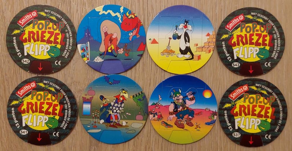 Pop-Up Griezel Flippo 537, 541, 542, 543 & meer van Flippo's, Ophalen of Verzenden, Spiek, Verzameling, Met verzamelmap(pen)