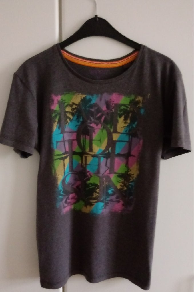Grijze T-shirt met gekleurde print van Esprit, M, Kleding | Heren, Ophalen of Verzenden, Zo goed als nieuw
