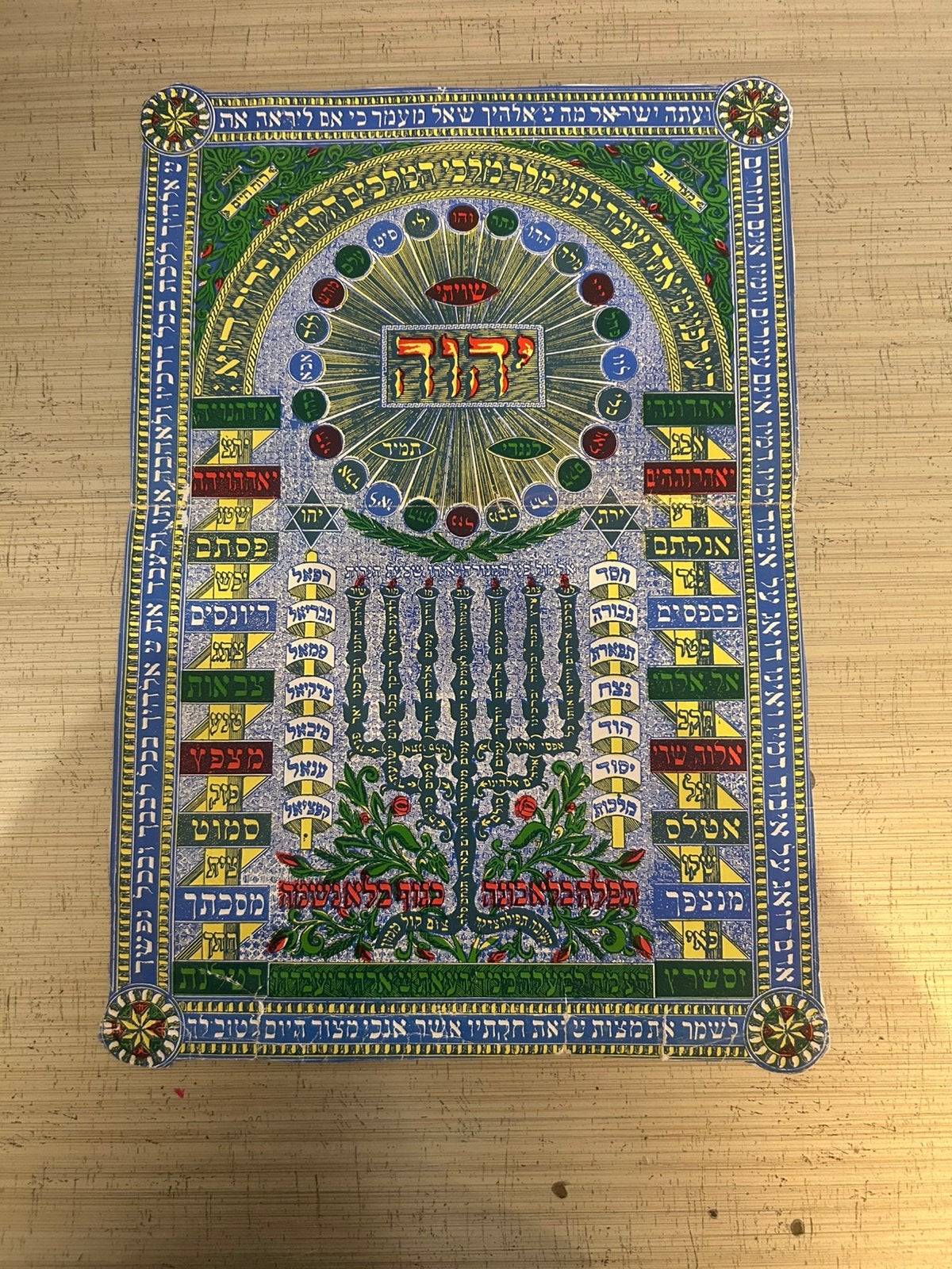 Oude bescherming Judaïca — naam en engelen— retro 50 jaar, Ophalen