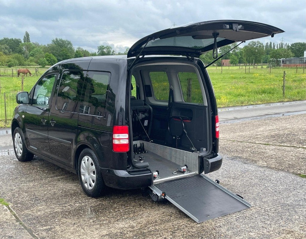 ️️♿️Volkswagen Caddy 1.6TDI Rolstoel Invalide TPMR, Auto's, Euro 5, Monovolume, Bedrijf, Elektrische ramen
