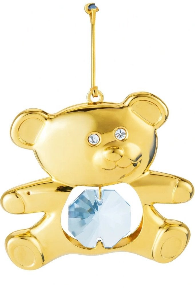 Ours en métal doré 24 carats avec cristaux Swarovski, Envoi, Neuf, Figurine
