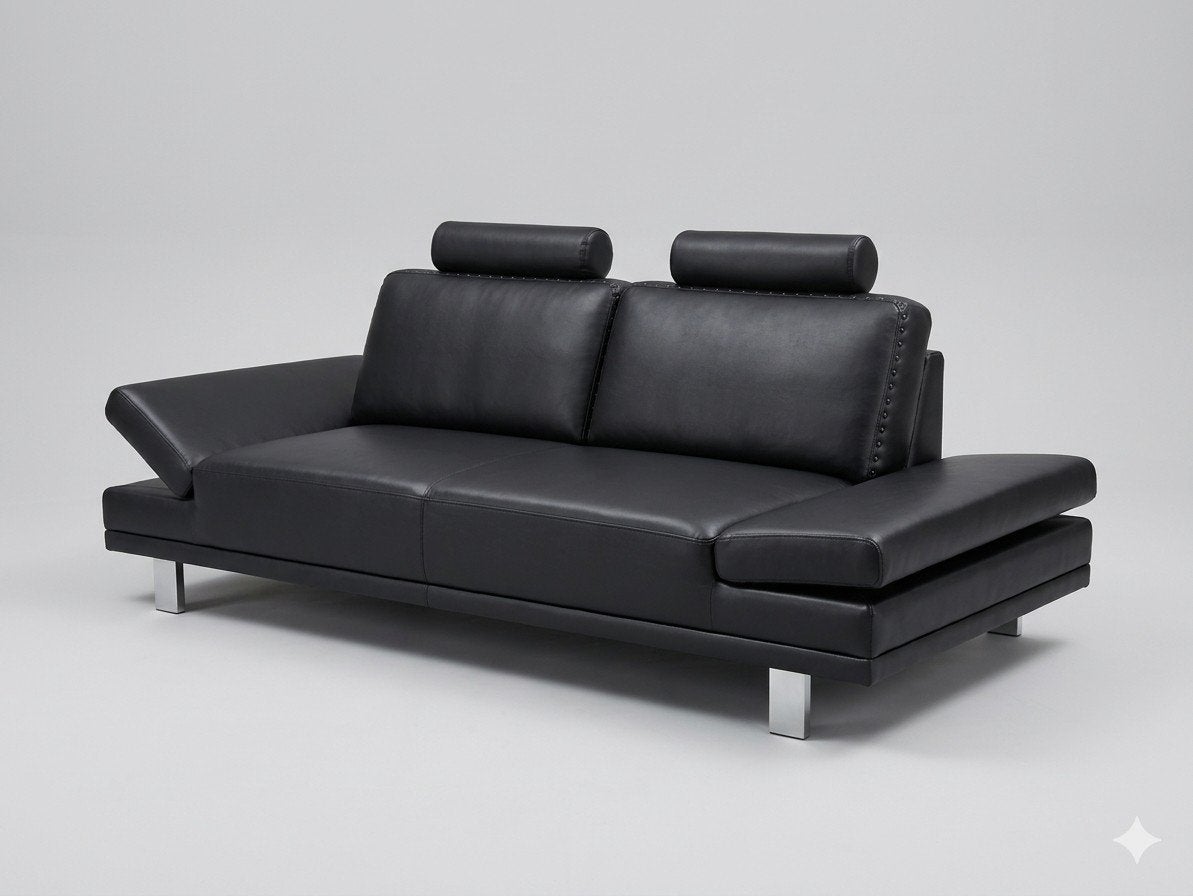Prachtige Rolf Benz Designzetel – Echt Leder – Perfecte Staa, Ophalen, Zo goed als nieuw, Zwart
