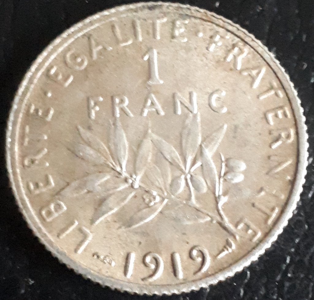 FRANCE/FRANCE/1 FRANC 1919 KM 876 ALM.unc, Enlèvement ou Envoi, France, Monnaie en vrac, Argent