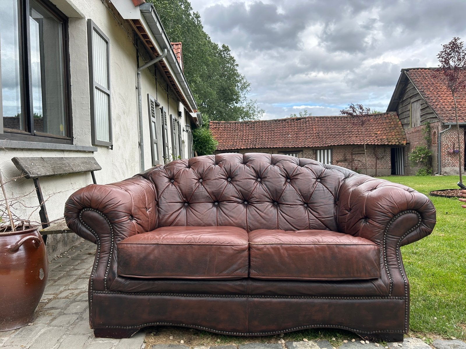 Canapé 2 places en cuir Chesterfield, Enlèvement