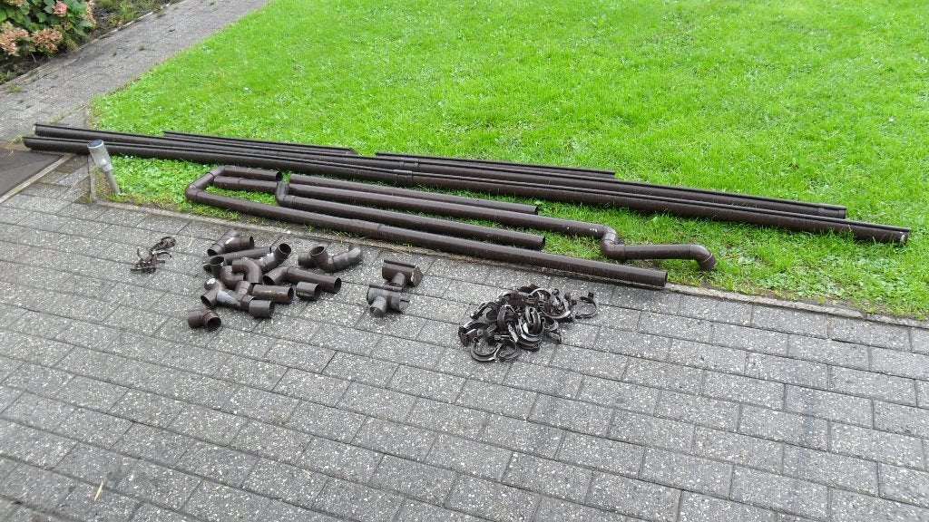 pvc dakgoot hanggoot bruin 8cm, Doe-het-zelf en Bouw, Ophalen, Gebruikt, 6 meter of meer, PVC