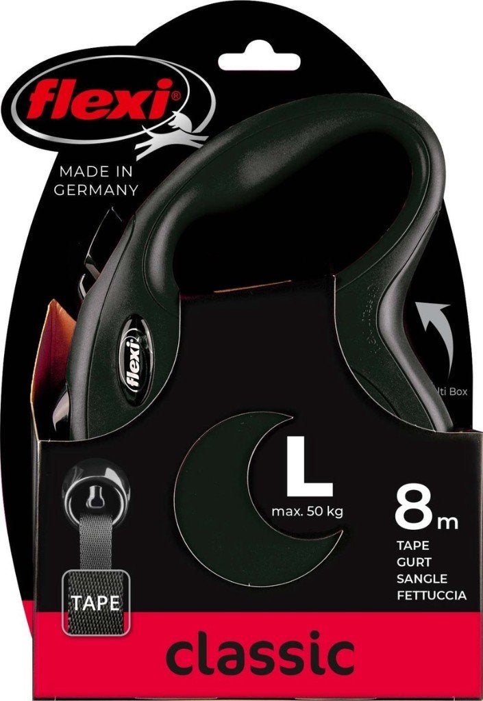 Flexi rolbandje Tape 8M Zwart (nieuw), Ophalen of Verzenden, Nieuw, Hondenriem