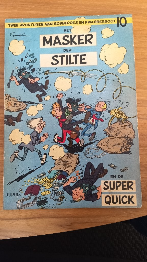 Robbedoes en Kwabbernoot nr. 10 Het Masker der Stilte 1958, Boeken, Eén stripboek, Ophalen of Verzenden, Gelezen